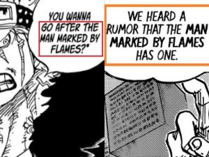 Who is the man marked by flames